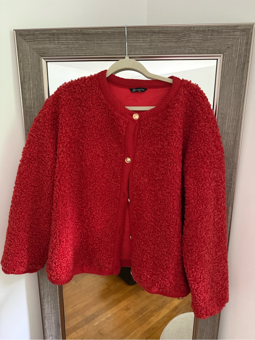 Pretty Garden Cozy Red Sherpa Jacket - Women